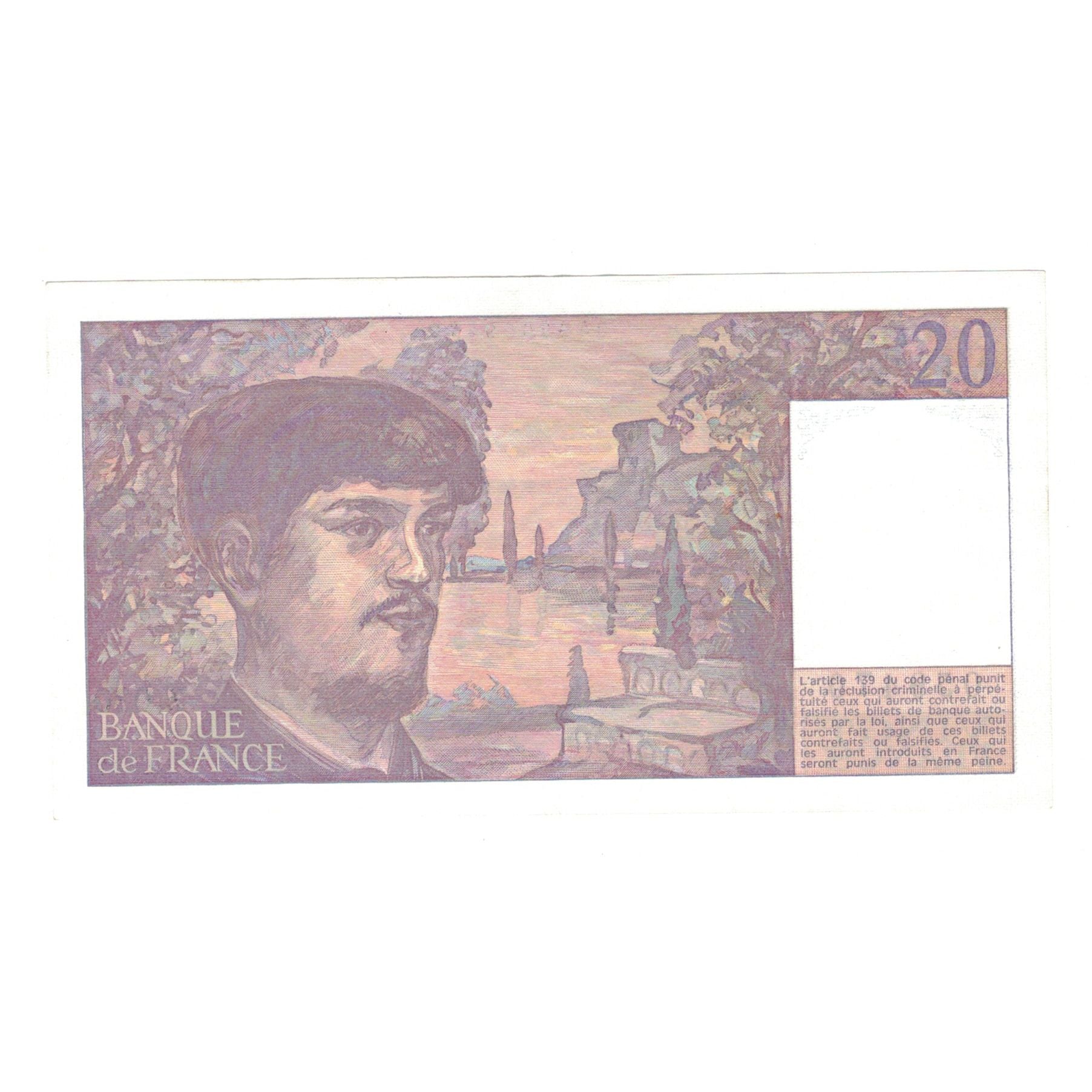 France, 20 Francs, Debussy, 1987, UNC(63), Fayette:66.8, KM:151b