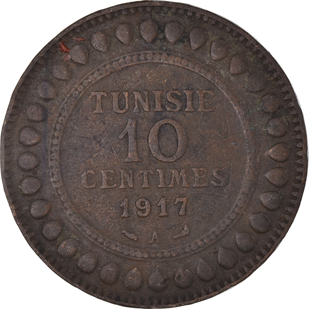 Moneta, Tunisia, 10 Centimes, 1917