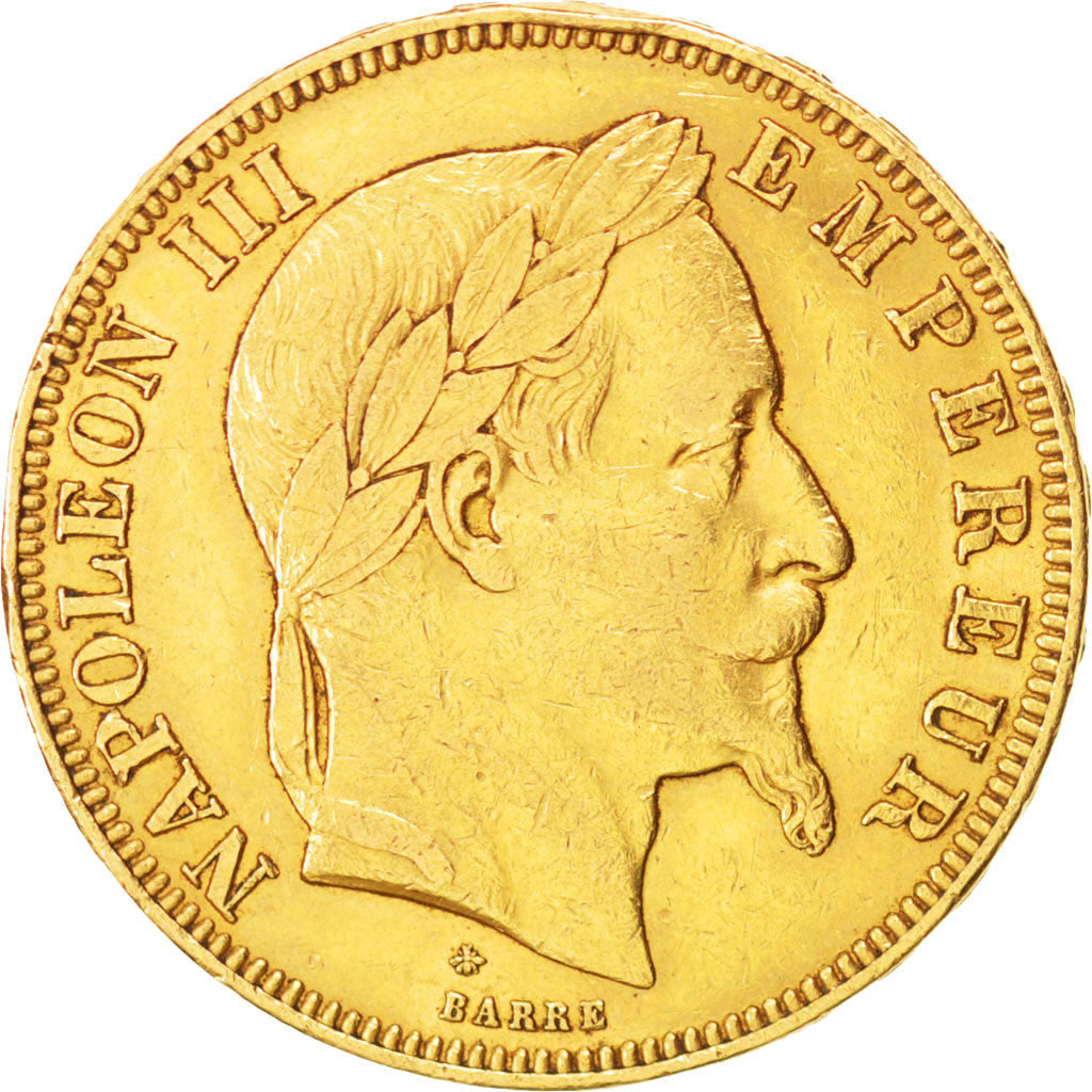 FRANCE, Napoléon III, 50 Francs, 1866, Paris, KM #804.1, EF(40-45), Gold, Gadour
