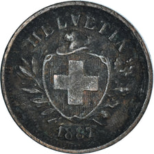Münze, Schweiz, Rappen, 1887