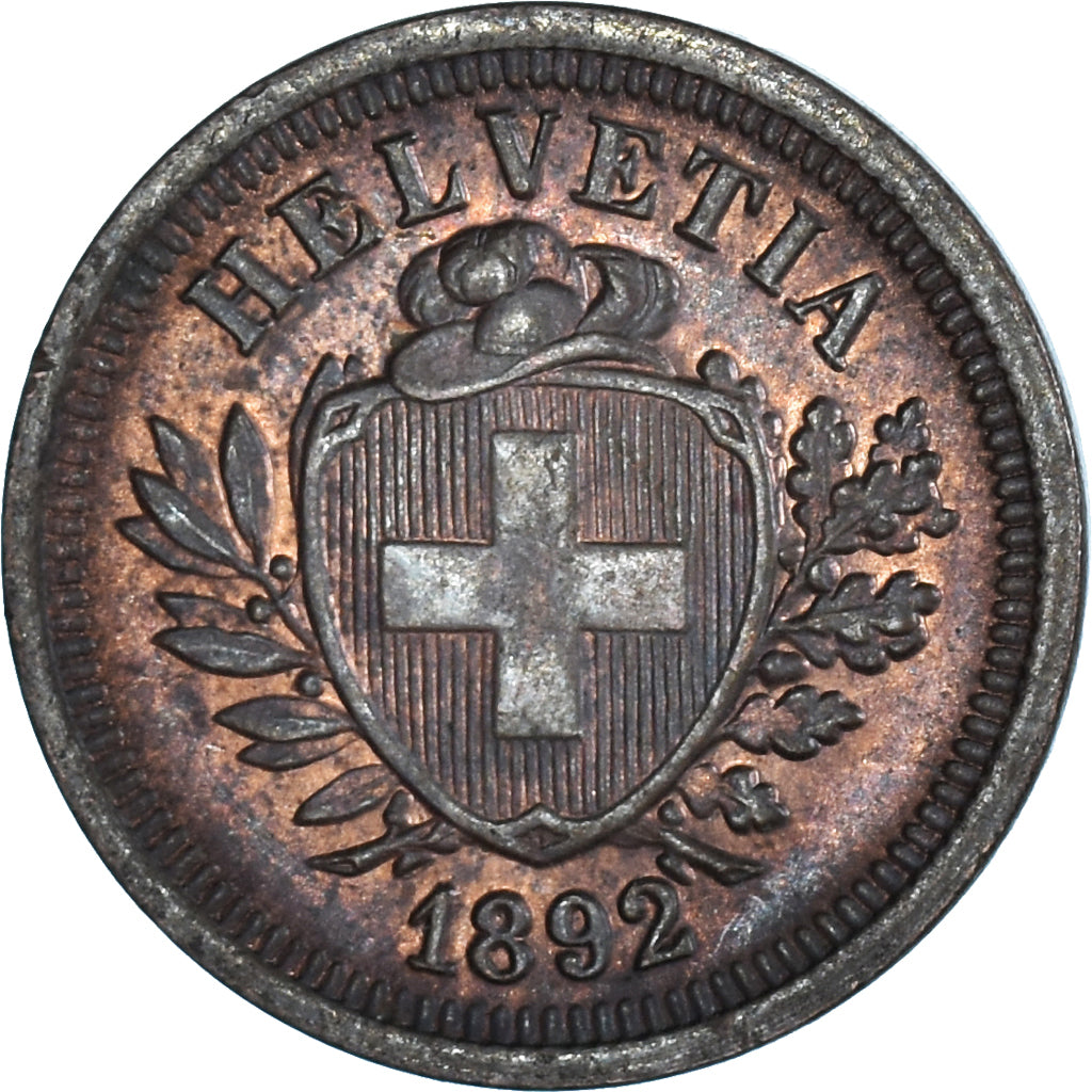 Moneda, Suiza, Rappen, 1892