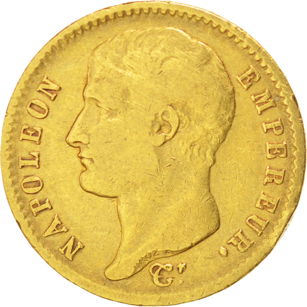 FRANCE, Napoléon I, 20 Francs, 1807, Paris, KM #A687.1, VF(20-25), Gold, Gadoury