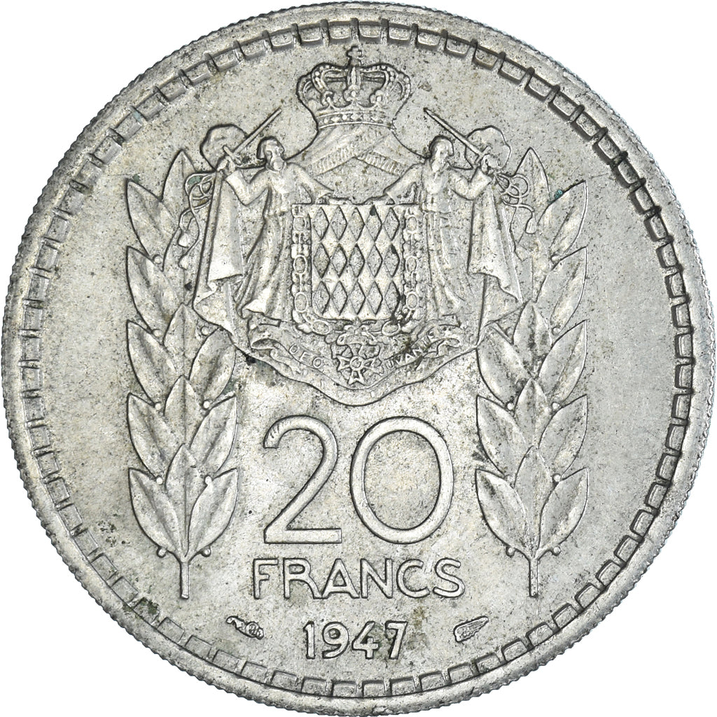 Coin, Monaco, 20 Francs, 1947