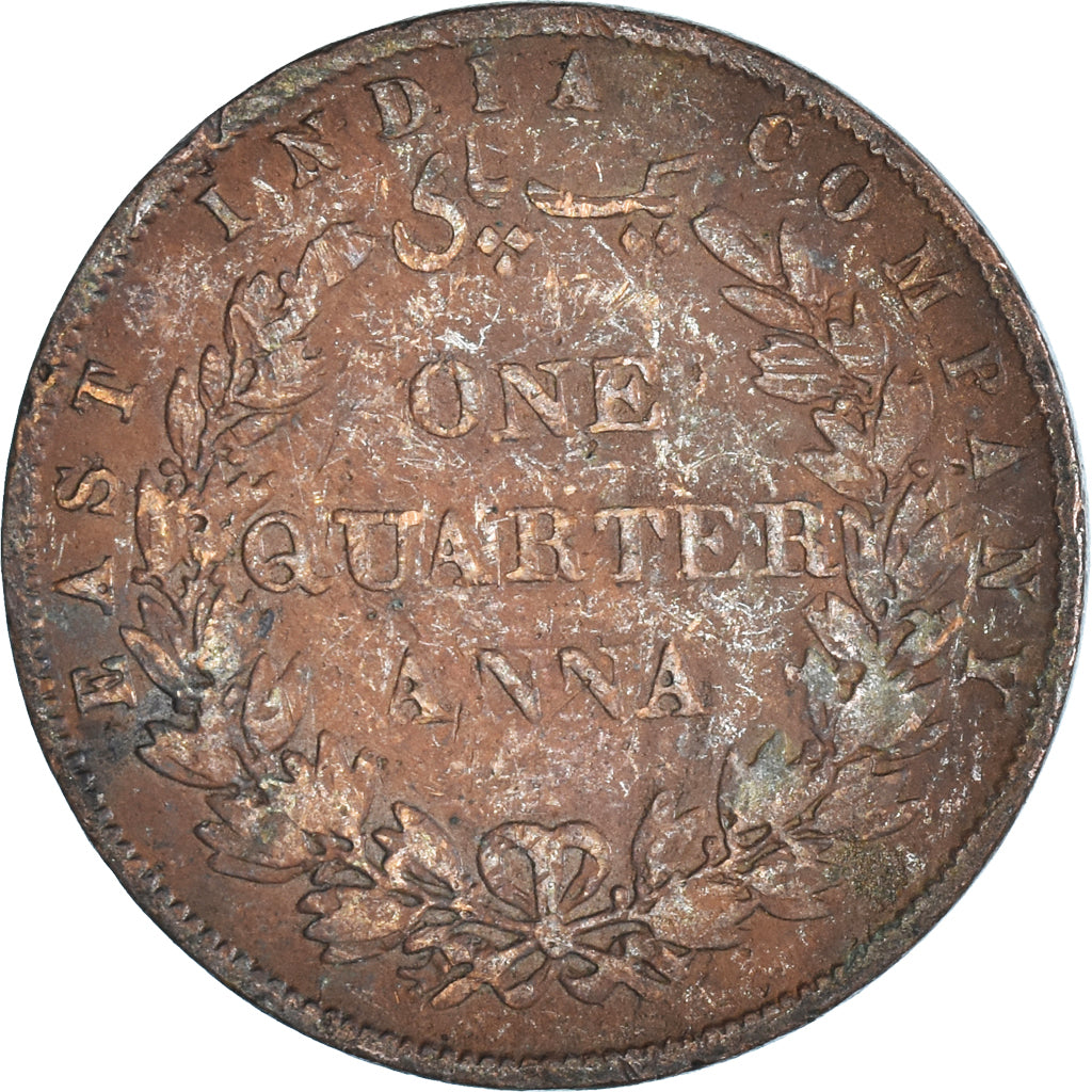 Monnaie, Inde britannique, 1/4 Anna, 1858