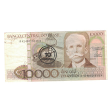 Banknote, Brazil, 10 Cruzados on 10,000 Cruzeiros, KM:206, EF(40-45)