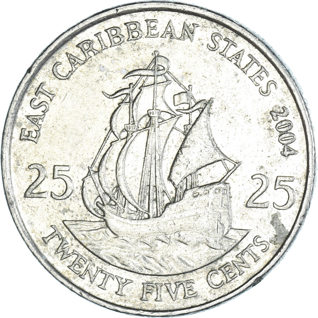 Monnaie, Etats des caraibes orientales, 25 Cents, 2004