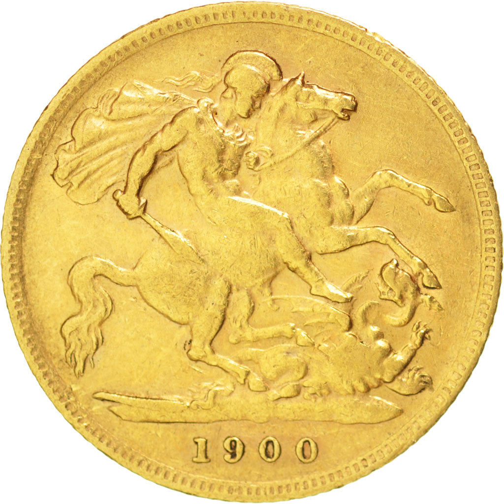 GREAT BRITAIN, 1/2 Sovereign, 1900, KM #784, EF(40-45), Gold, 3.97