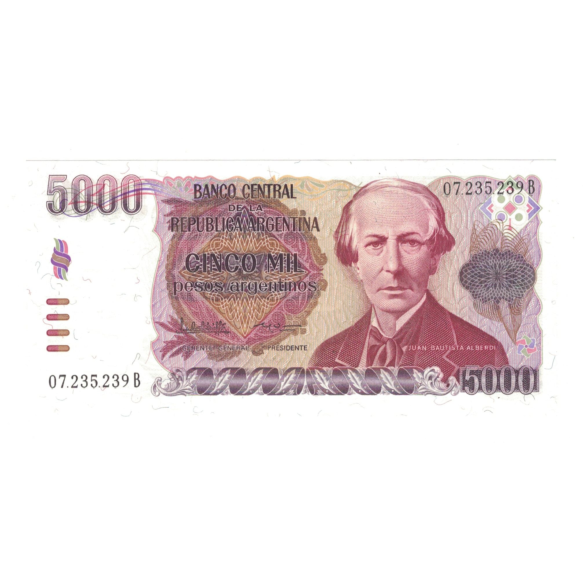 Billete, 5000 Pesos Argentinos, Argentina, KM:318a, UNC
