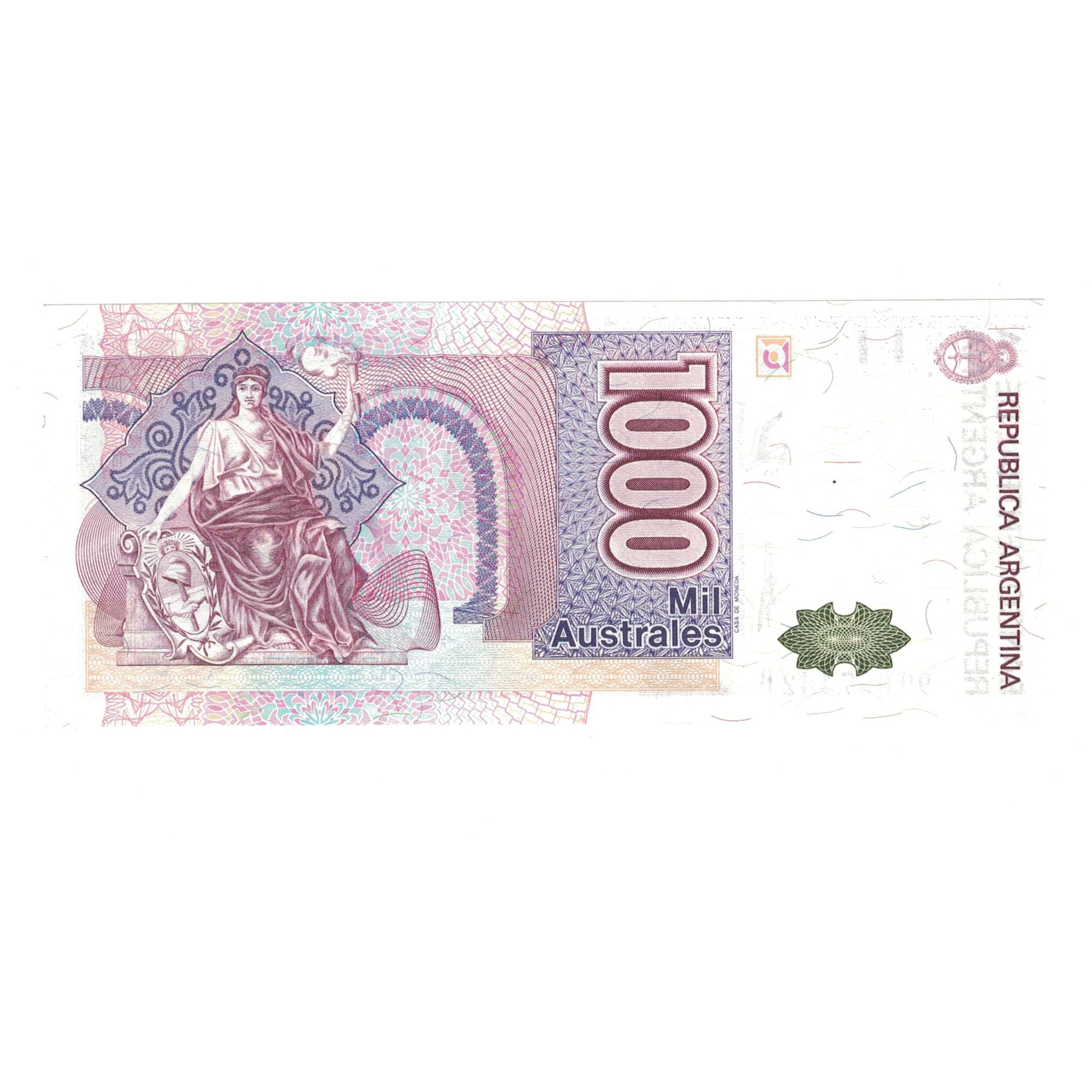 Banknote, Argentina, 1000 Australes, KM:329c, UNC(65-70)