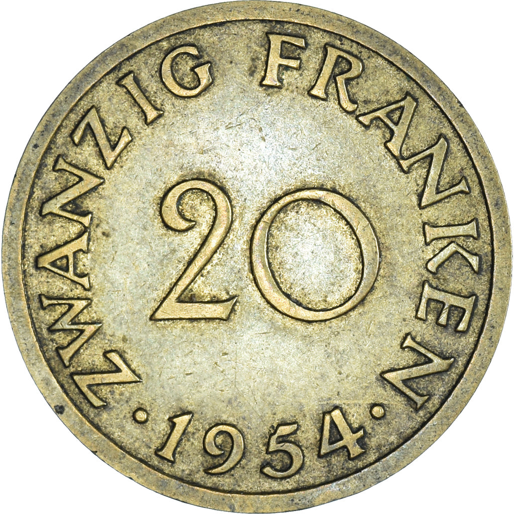 Moneda, SARRE, 20 Franken, 1954