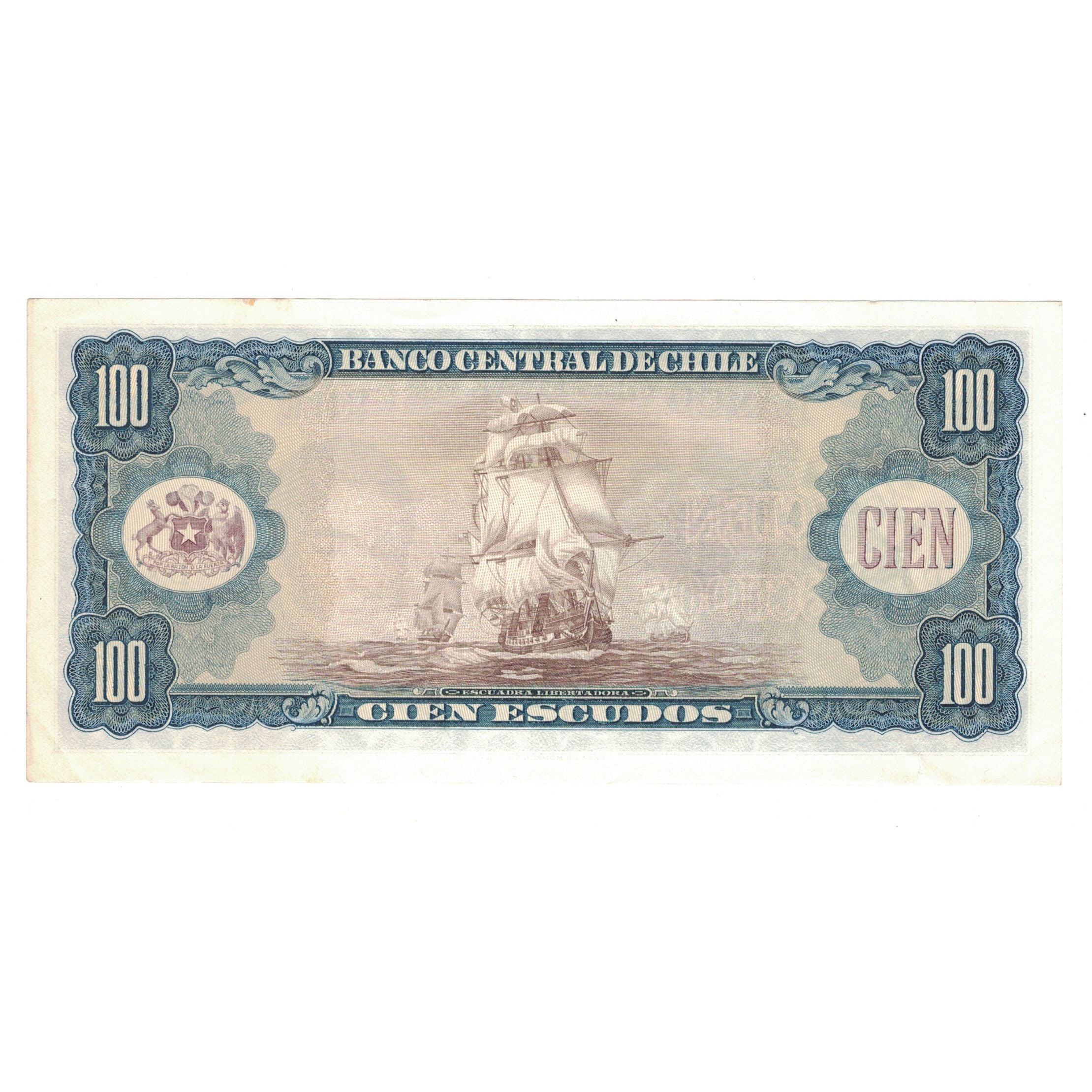 Billete, 100 Escudos, Chile, KM:141a, MBC+