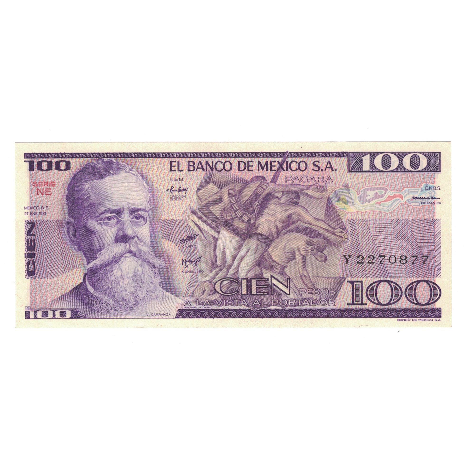 Banknote, Mexico, 100 Pesos, 1981, 1981-01-27, KM:74a, UNC(65-70)