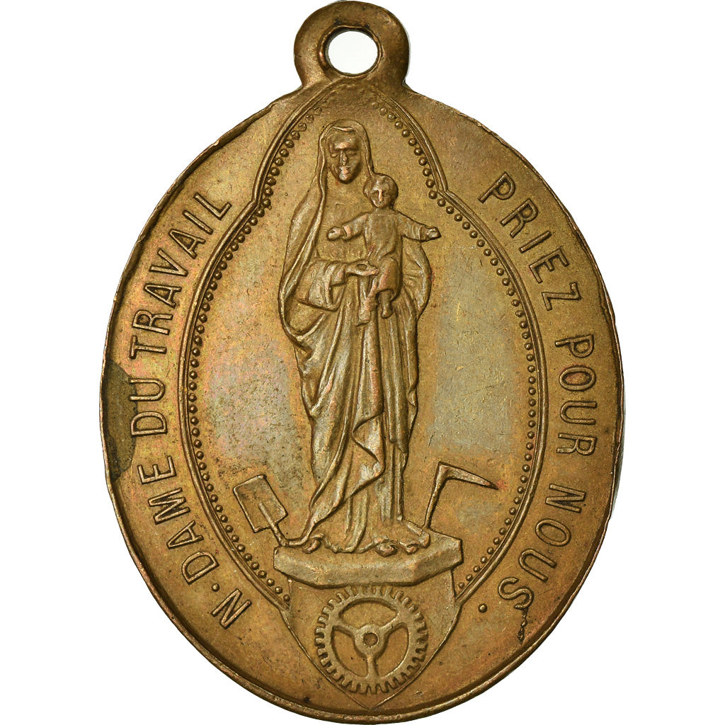France, Medal, Notre Dame du Travail, Souvenir de Fayt, Religions & beliefs