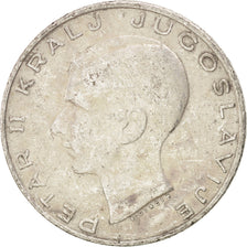 YUGOSLAVIA, 20 Dinara, 1938, KM #23, VF(30-35), Silver, 27, 8.88