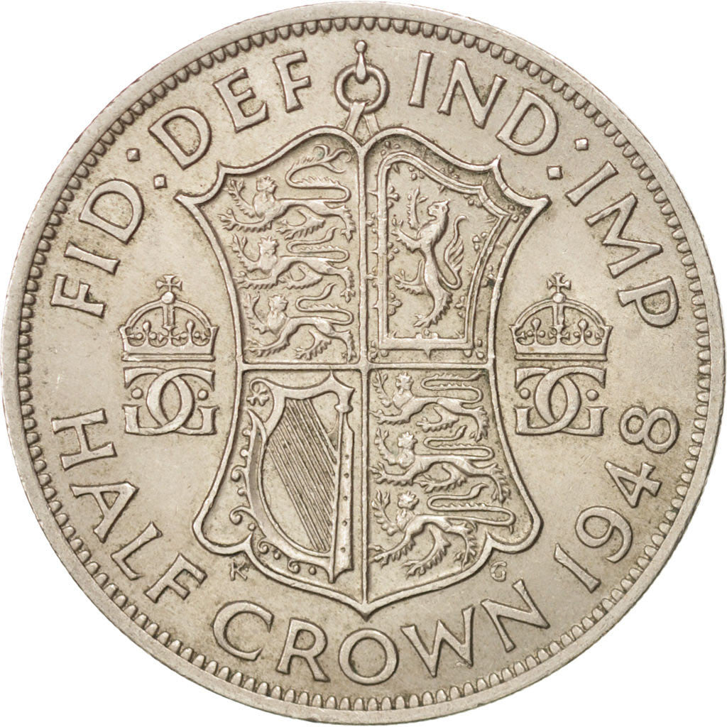 GREAT BRITAIN, 1/2 Crown, 1948, KM #866, AU(55-58), Copper-Nickel, 32.3, 14.37