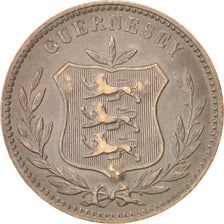 GUERNSEY, 8 Doubles, 1889, Heaton, KM #7, EF(40-45), Bronze, 31.6, 9.46