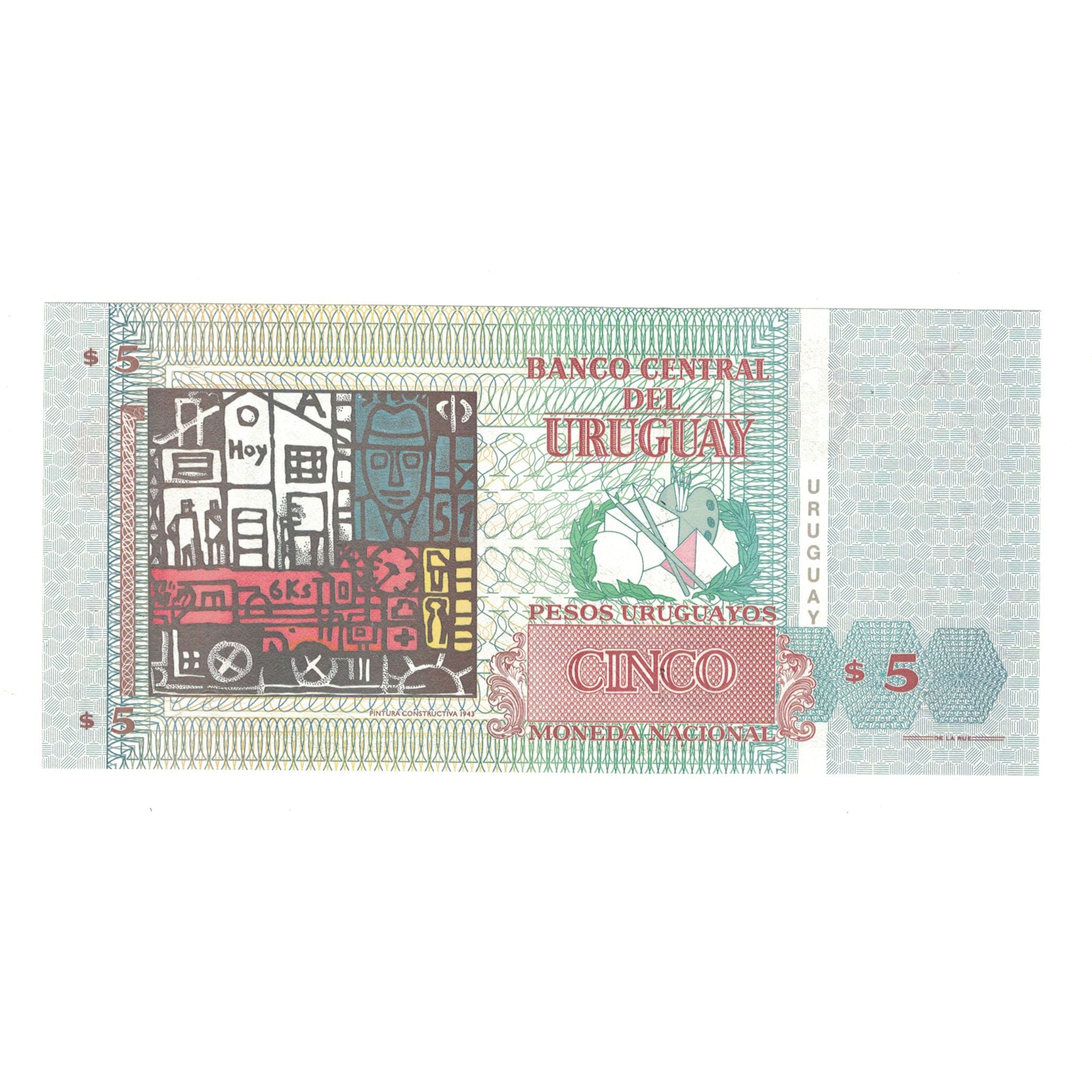 Banknote, Uruguay, 5 Pesos Uruguayos, 1998, KM:80a, UNC(65-70)