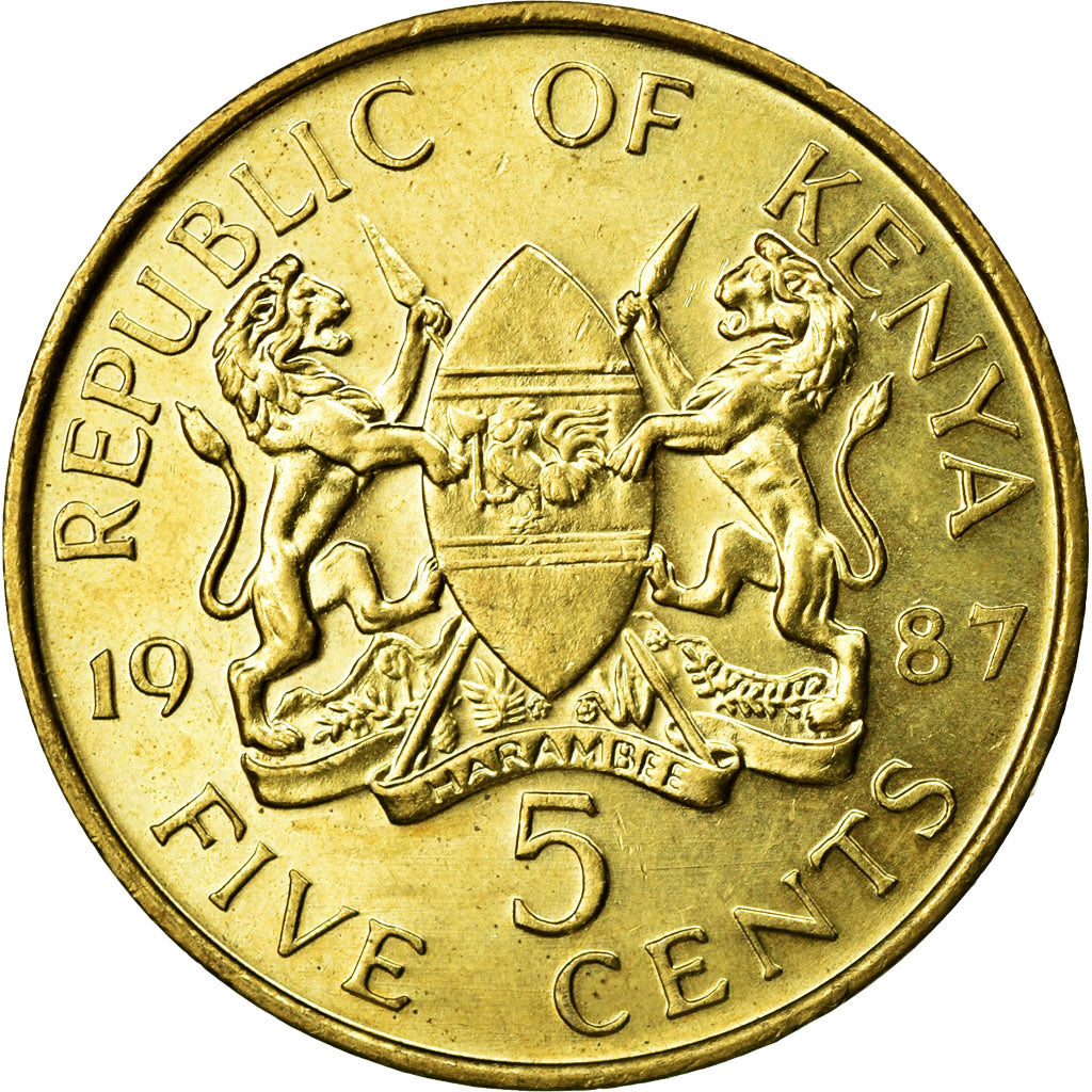 Coin, Kenya, 5 Cents, 1987, MS(63), Nickel-brass, KM:17