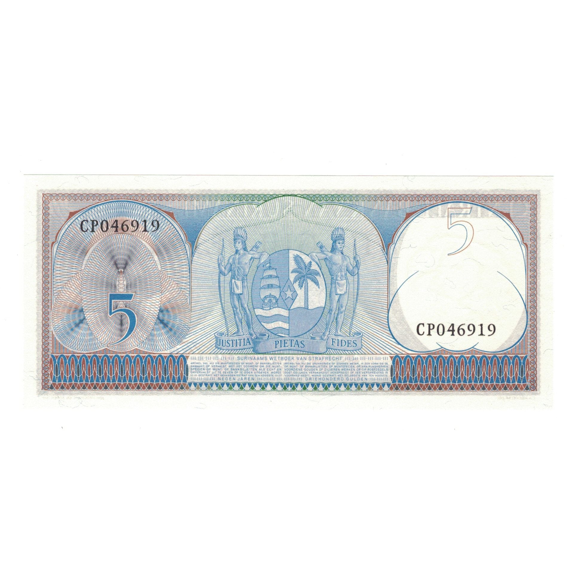 Banknote, Surinam, 5 Gulden, 1963, 1963-09-01, KM:120b, UNC(65-70)