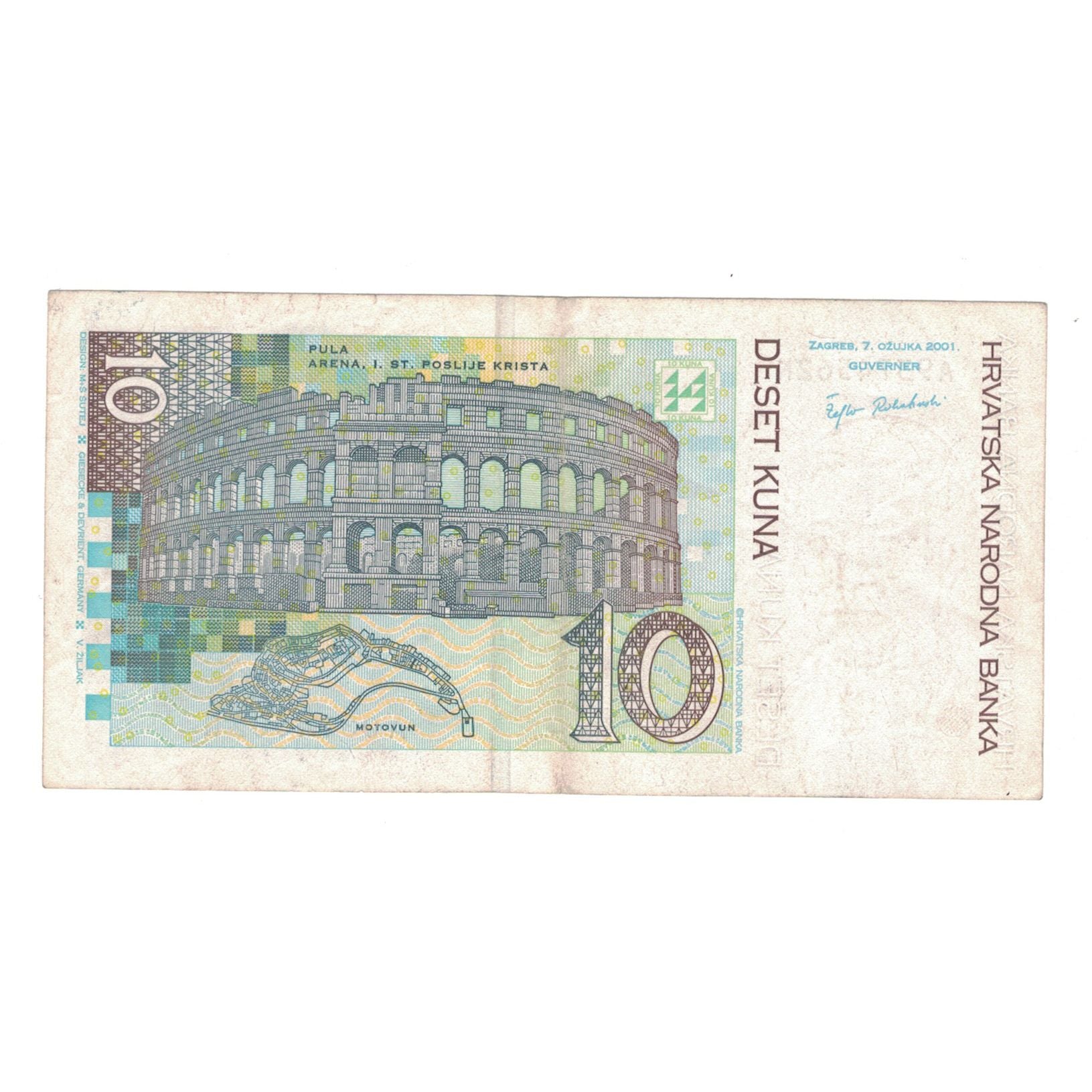 Banknote, Croatia, 10 Kuna, 2001, KM:38, EF(40-45)