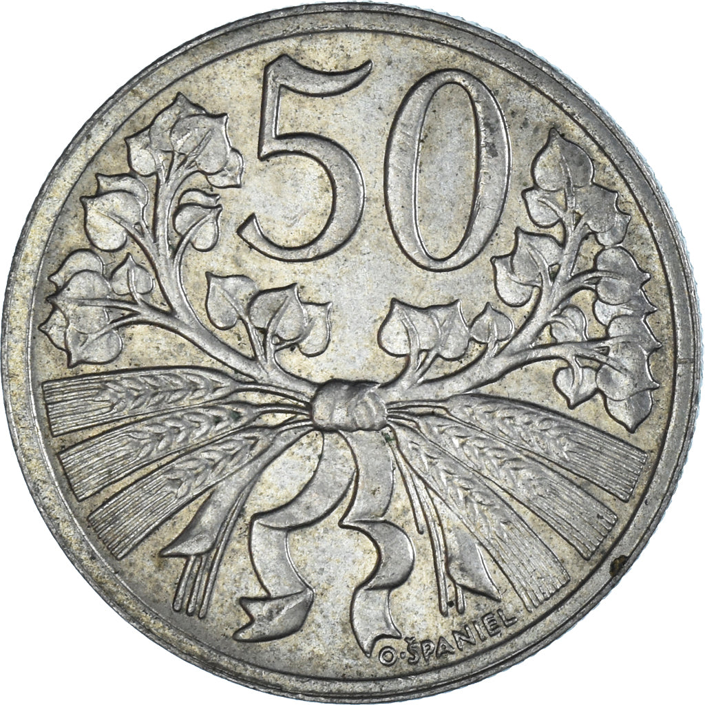 Monnaie, Tchécoslovaquie, 50 Haleru, 1922