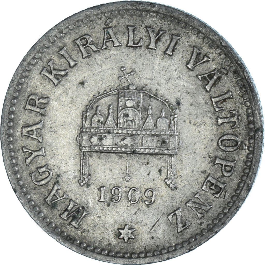 Moeda, Hungria, 10 Filler, 1909