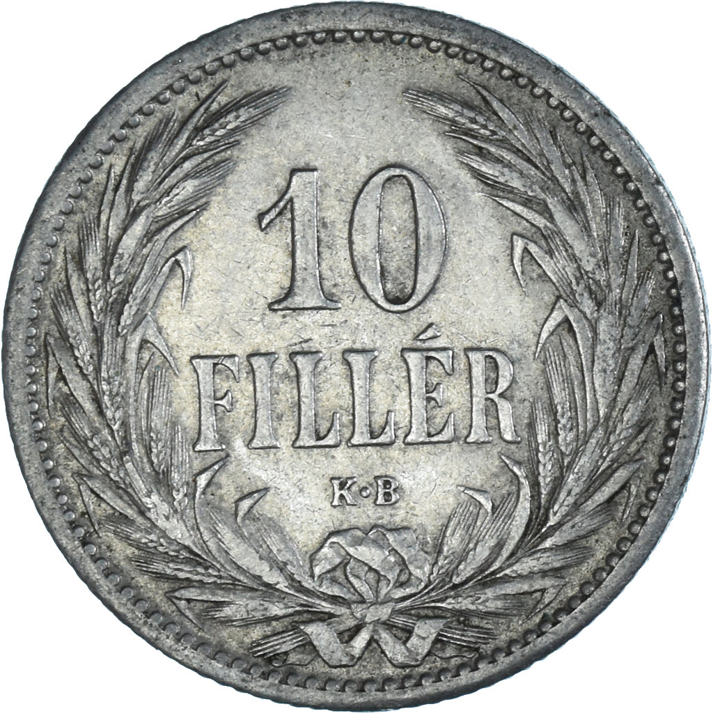 Moeda, Hungria, 10 Filler, 1909