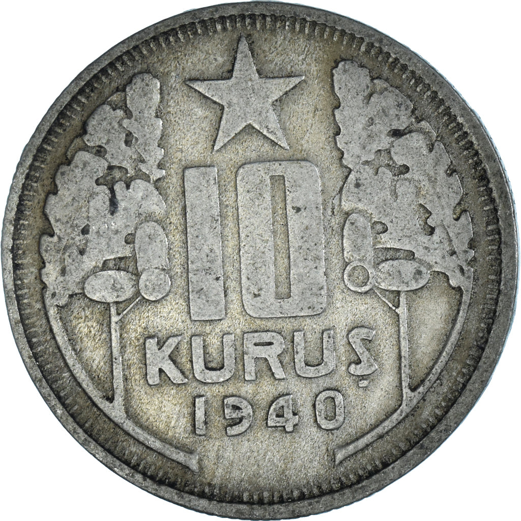 Moneda, Turquía, 10 Kurus, 1940