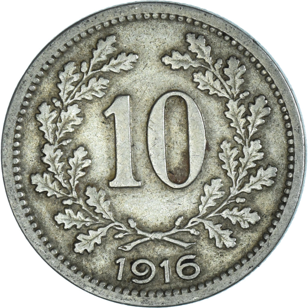 Moeda, Áustria, 10 Heller, 1916