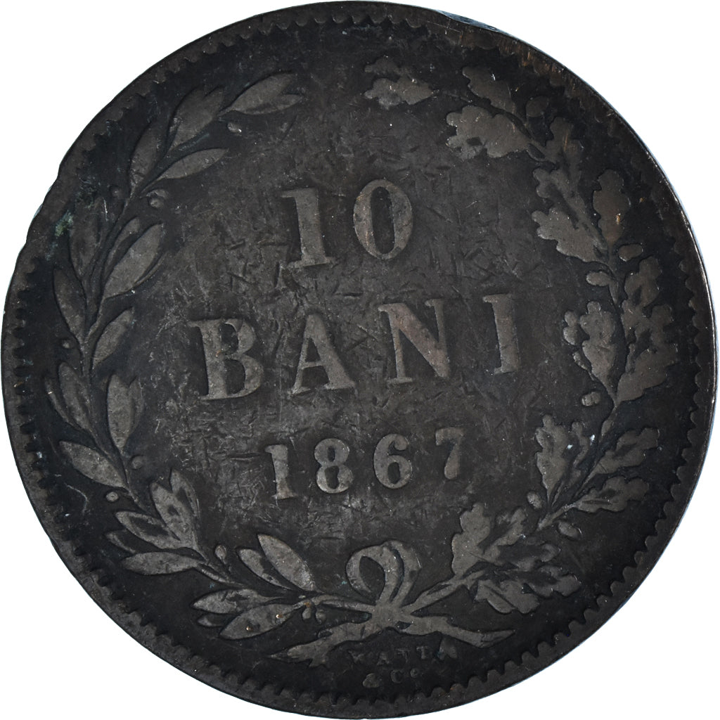 Moneta, Rumunia, 10 Bani, 1867