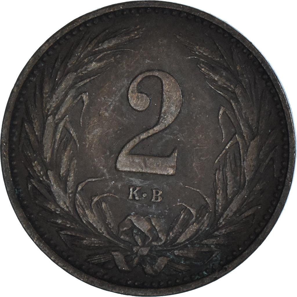 Moeda, Hungria, 2 Filler, 1910