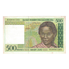 Banknote, Madagascar, 500 Francs = 100 Ariary, KM:75a, AU(50-53)