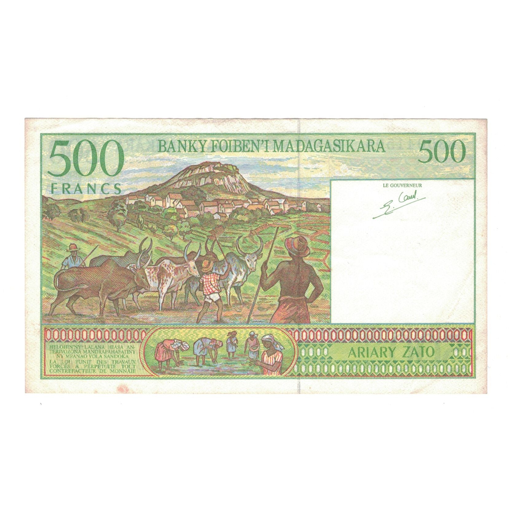 Banknote, Madagascar, 500 Francs = 100 Ariary, KM:75a, AU(50-53)