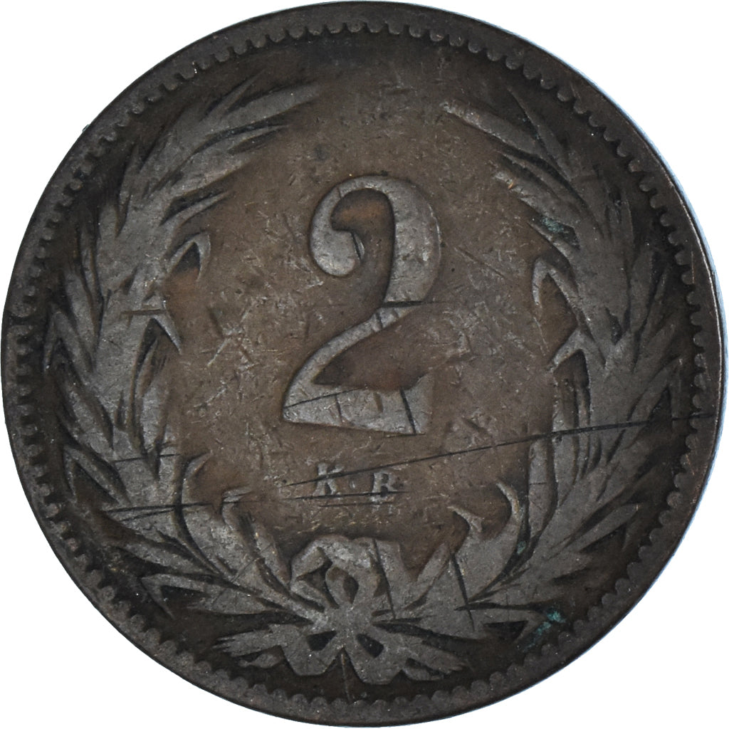 Moeda, Hungria, 2 Filler, 1894