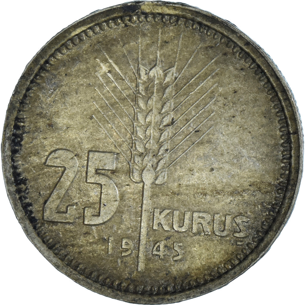 Münze, Türkei, 25 Kurush, 1945