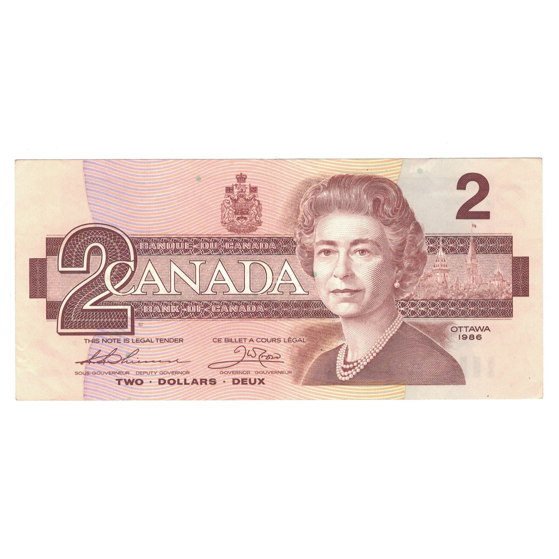 Banknote, Canada, 2 Dollars, 1986, KM:94b, AU(55-58)