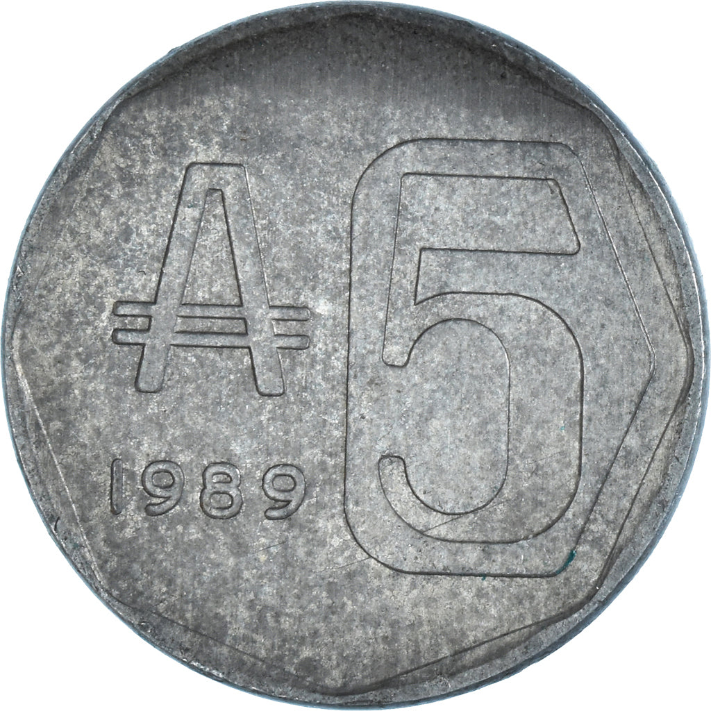 Münze, Argentinien, 5 Australes, 1989