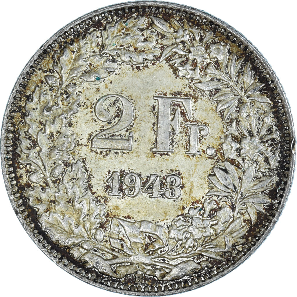 Moneda, Suiza, 2 Francs, 1943