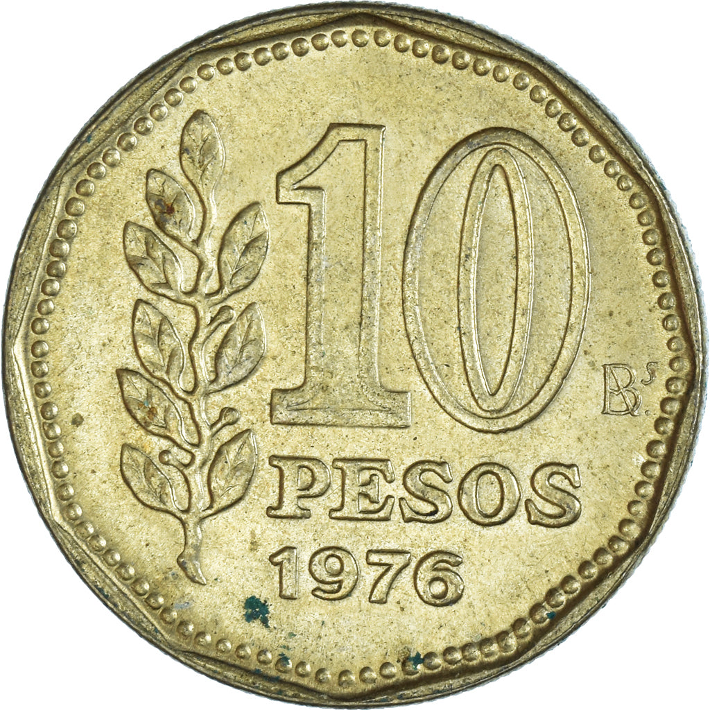 Moneda, Argentina, 10 Pesos, 1976