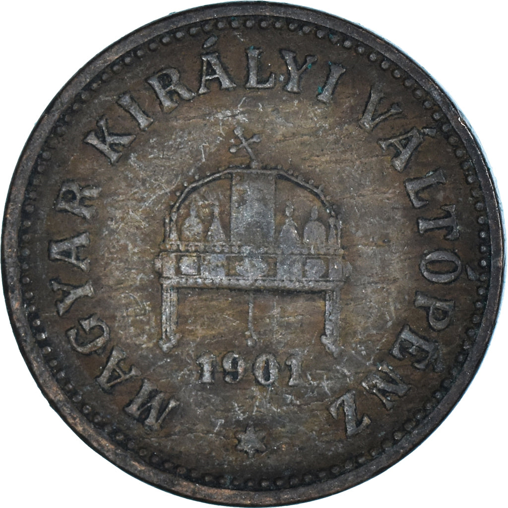 Moeda, Hungria, 2 Filler, 1901