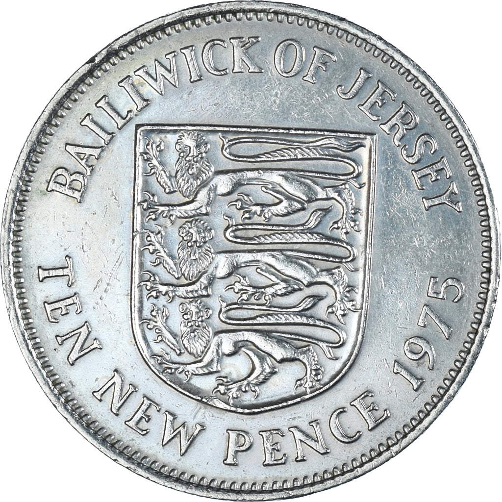 Moneta, Jersey, 10 New Pence, 1975