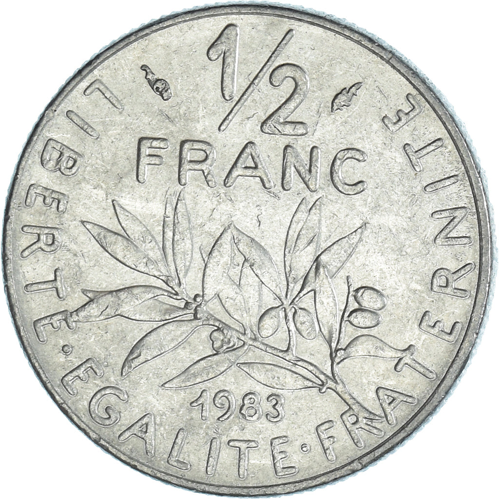 Moneda, Francia, 1/2 Franc, 1983
