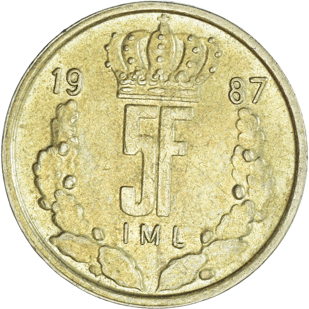 Moneta, Luksemburg, 5 Francs, 1987