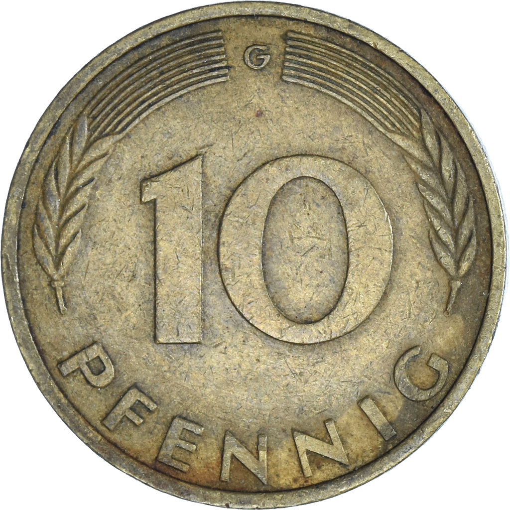 Moneta, GERMANIA - REPUBBLICA FEDERALE, 10 Pfennig, 1979