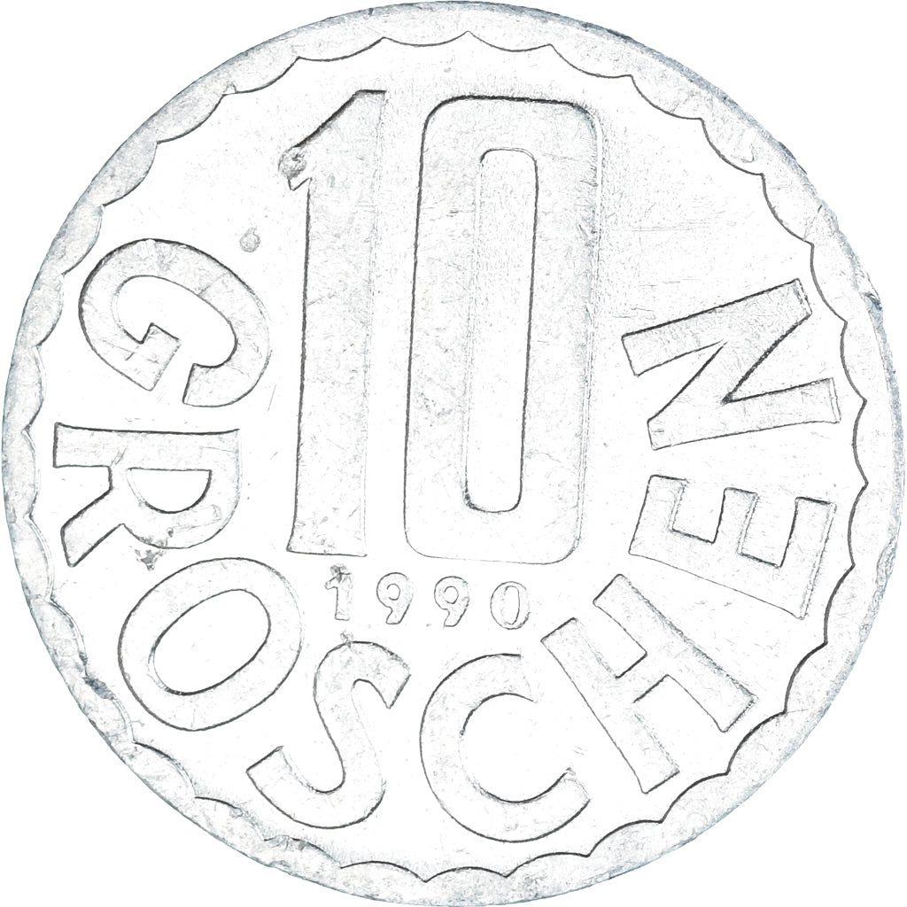 Monnaie, Autriche, 10 Groschen, 1990