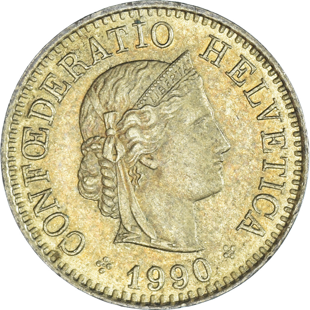 Munten, Zwitserland, 5 Rappen, 1990