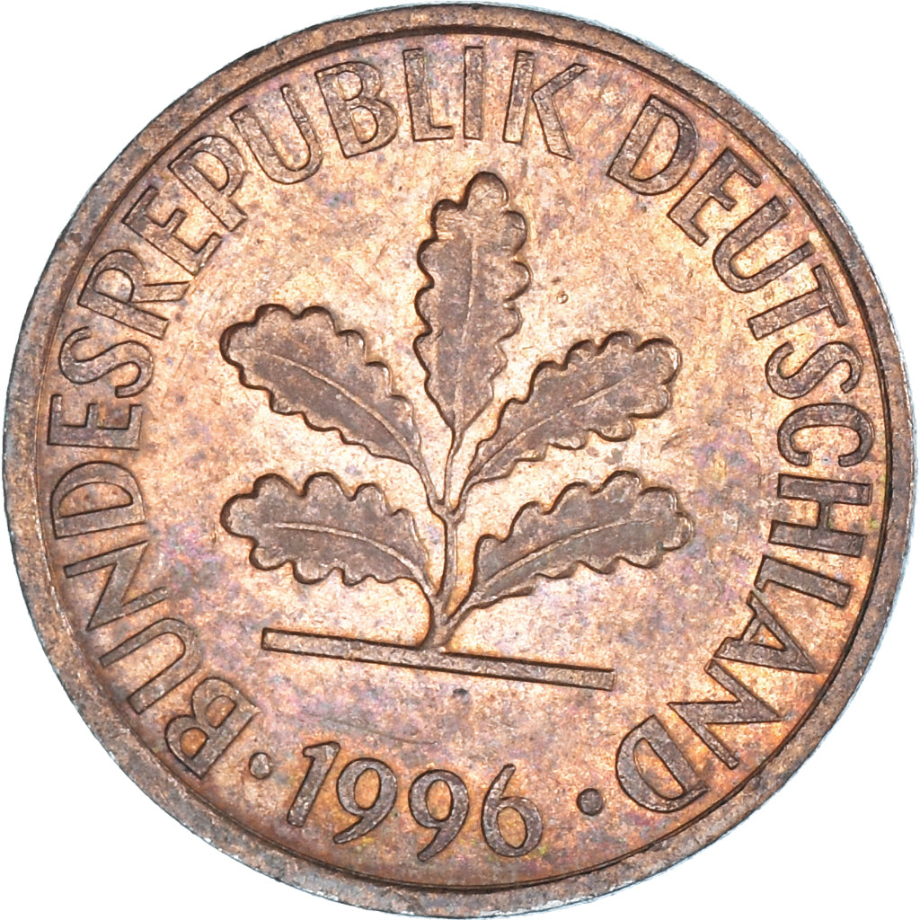Moneta, GERMANIA - REPUBBLICA FEDERALE, Pfennig, 1996