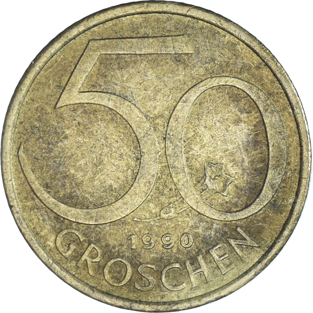 Coin, Austria, 50 Groschen, 1990