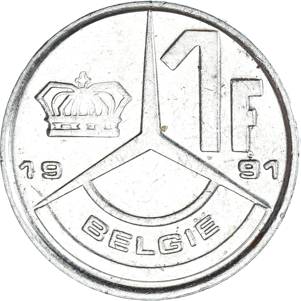 Moneda, Bélgica, Franc, 1991