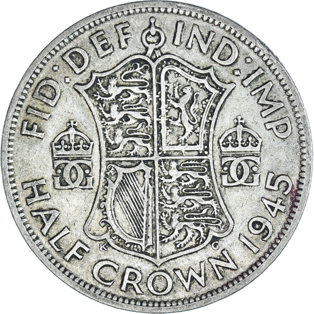 Münze, Großbritannien, 1/2 Crown, 1945